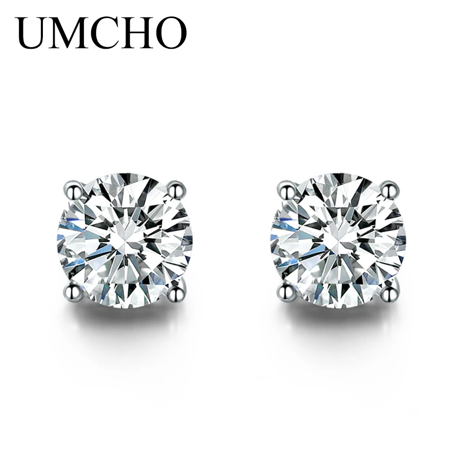 925 Silver 6.0 7.0 Round Simple White Stud Earrings Wholesale Price Jewelry