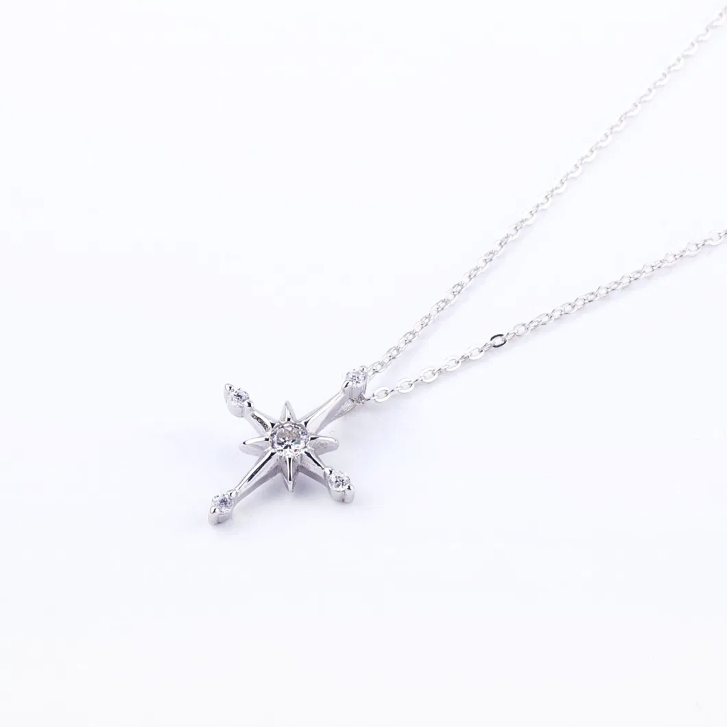 Your Logo Cross Fashion Jewelry in Sterling Silver with All Color Zirconia