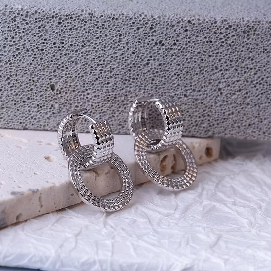 Factorycustom 925 Plata esterlina Chapado en oro Aro Stud Puños Moda Declaración de moda Cristal Gran perla Corazón Pendientes de flores Conjuntos Joyería fina 5% de descuento